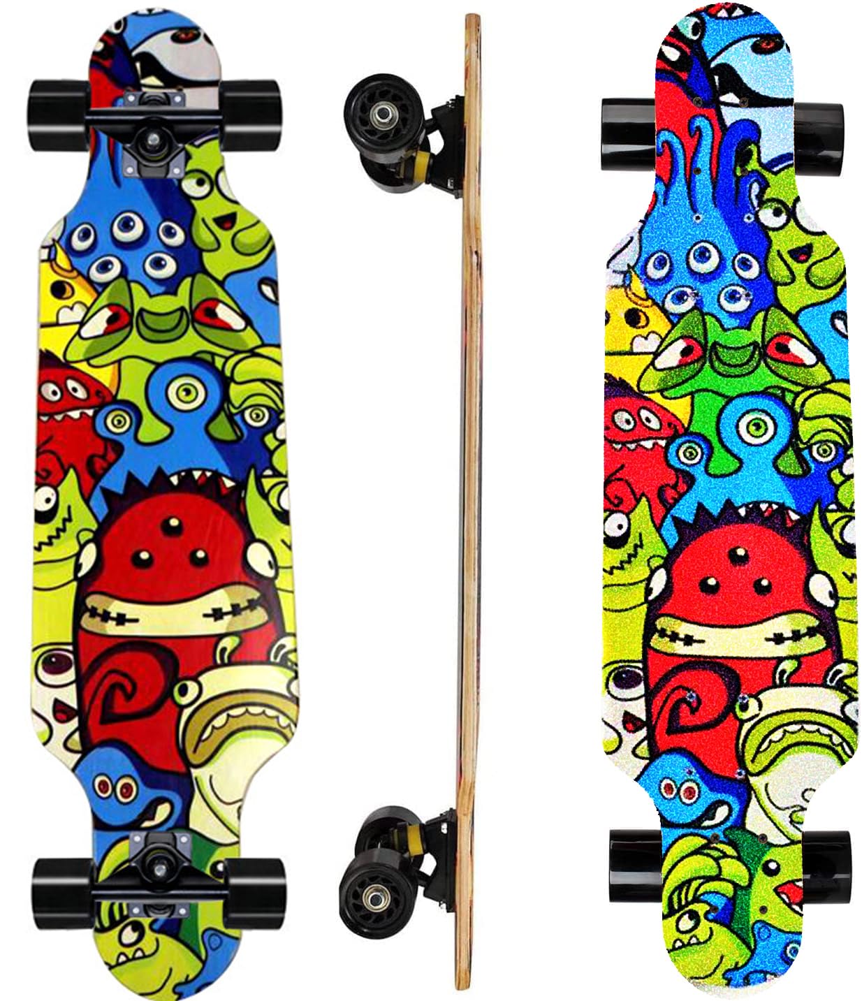 manpukuTYLER ロングボード Throttle クラシック Skate de 78,7 cm Longboard 7 camadas Pro Cruiser completo para